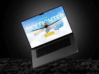 Sky fighter upcoming game landing page! 3d animation branding graphic design motion graphics ui