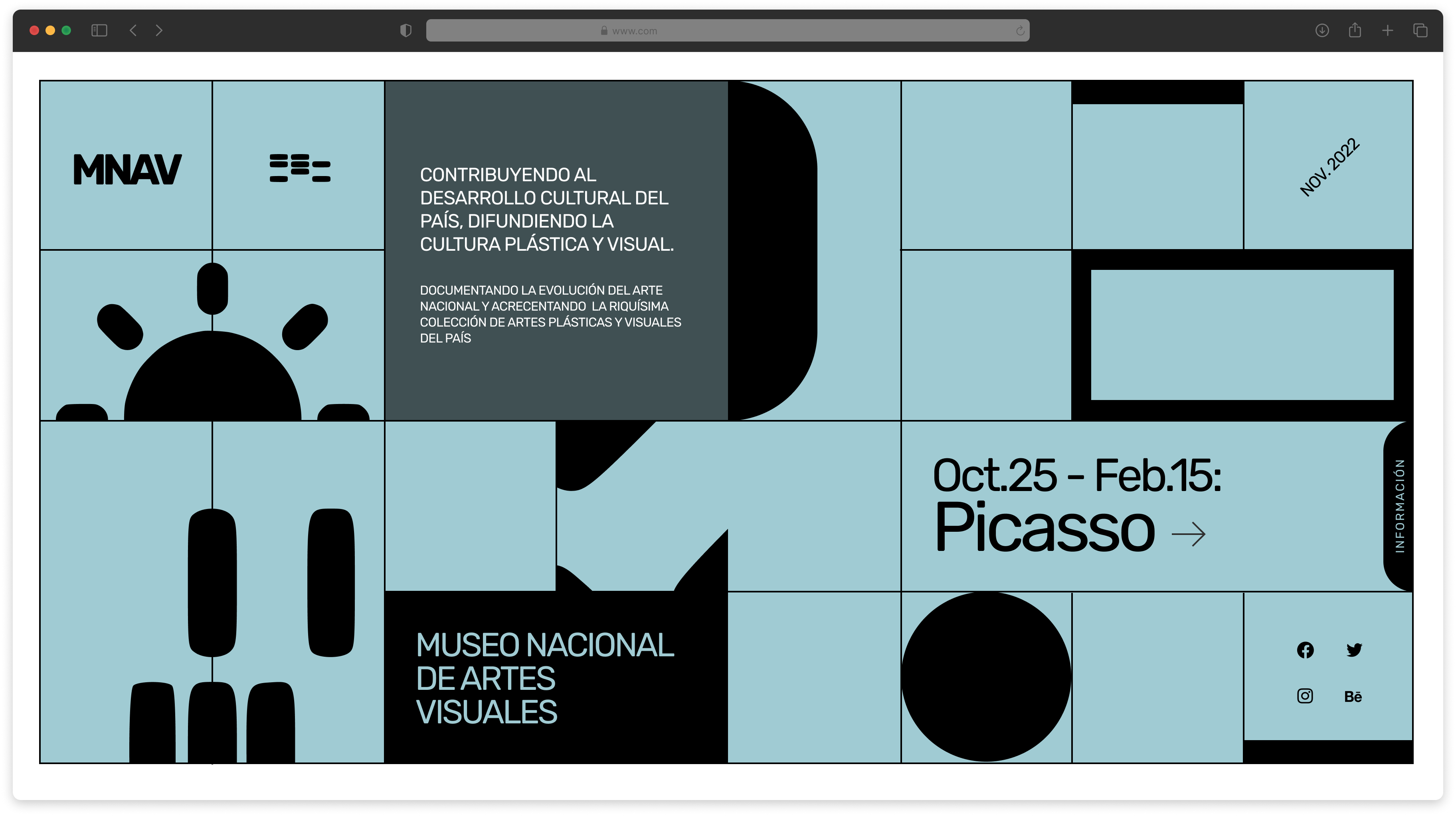MNAV Landing branding design landing page mnav museo nacional de artes visuales product design uruguay web design