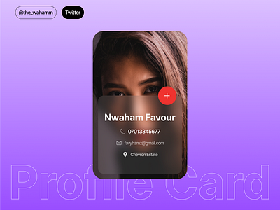 Profile/Contact card UI card profilecard ui