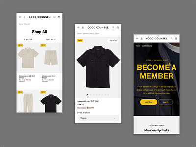 Facilitating Good Counsel's Transition from Closed Subscription branding design development ecommerce strategy fashion memberships shopify plus uxui design