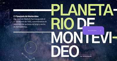 Planetario de Montevideo Landing branding graphic design landing page design planetario planetario de montevideo product design uruguay web design