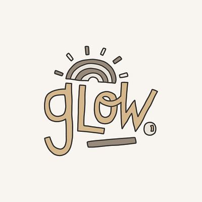 Glow Logo Design for Youthful Brand branding digital drawing glow hand drawn illustrated illustration rainbow vector drawing