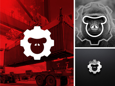 Gear Gorilla Logomark engineering gear gear gorilla gear logo gorilla gorilla face gorilla logo graphic design logo mechanical vector