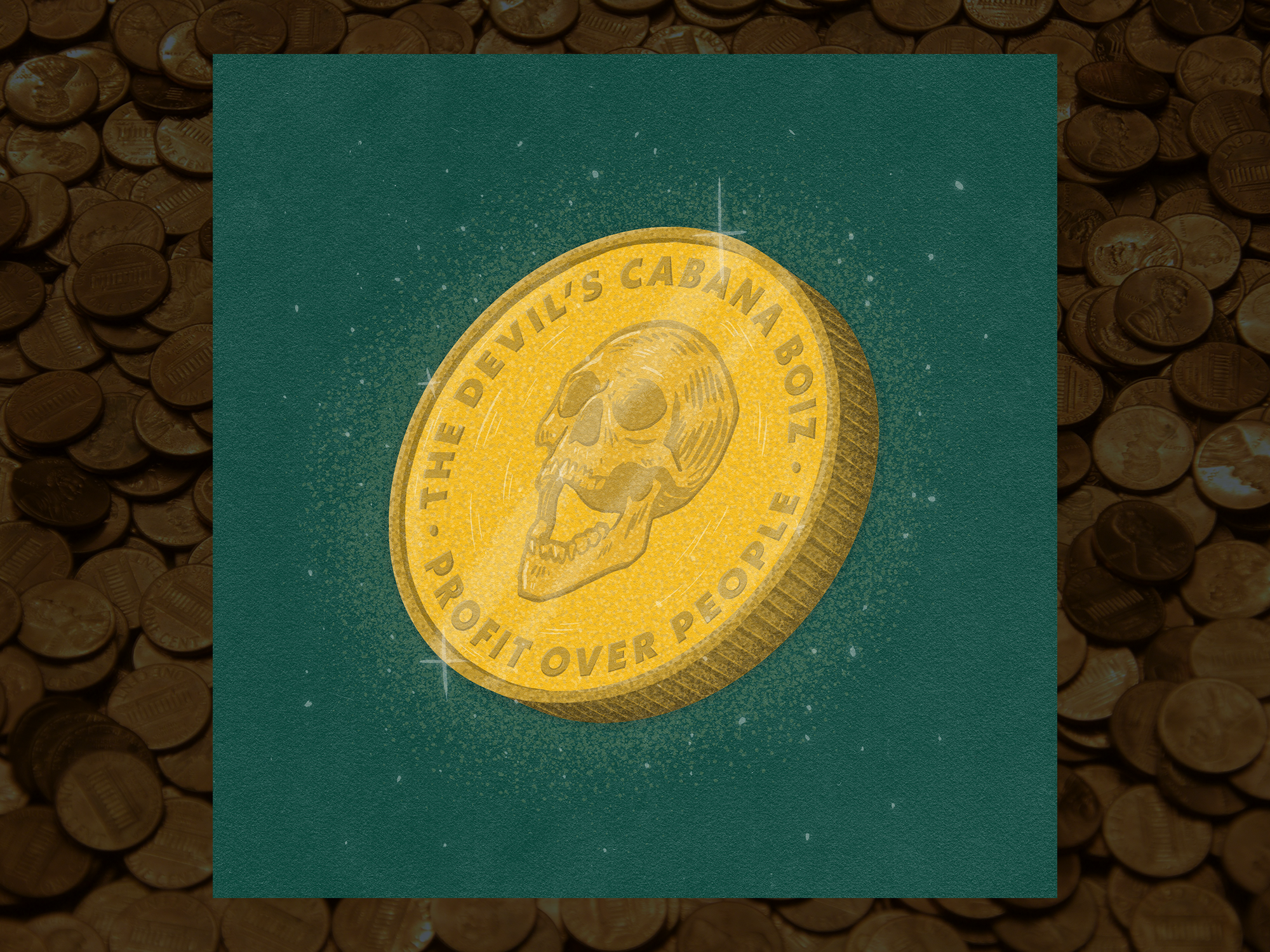 TDCB - 'Profit Over People' single artwork album art band art branding design digital art digital illustration drawing graphic design illustration music poster art skull vector