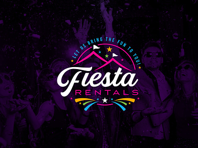 Fiesta Rentals Logo Design branding confetti design fiesta graphic design logo party party rentals rentals stars tarps vector