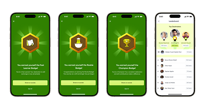 Game Badge and Leaderboard Page for TimeSwapr mobile ui ux