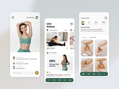 Streaming platform app application concept design fitness ideas illustration interface live mobil platforms sport streaming typography ui ux