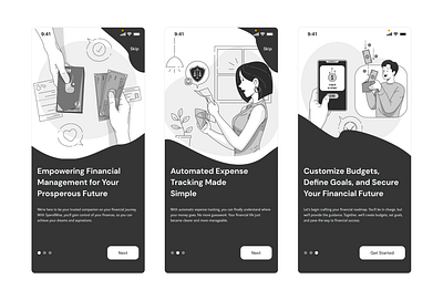 Financial Management App Onboarding Screens: Empower Your Money budgeting dribbbledesign financemanagement f financialadvisor onboarding ui