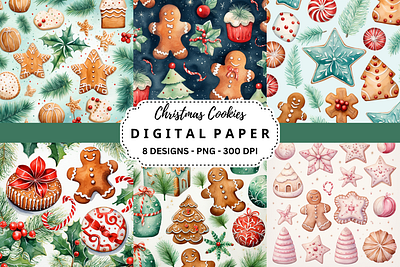 Watercolor Christmas Cookies Background tumbler wrap