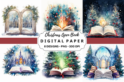 Christmas Open Book Backgrounds tumbler wrap