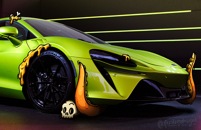McLaren Artura - Photo Edit art car car photography character design draw edit graphic green illustration mclaren motor photography skull supercar tentacle vehicle