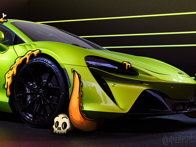 McLaren Artura - Photo Edit art car car photography character design draw edit graphic green illustration mclaren motor photography skull supercar tentacle vehicle