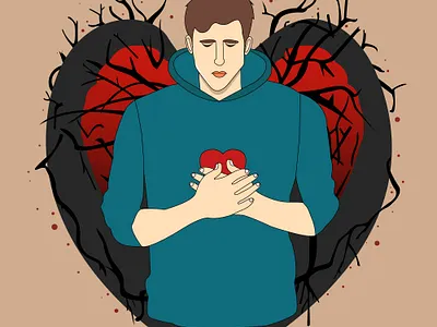 My heart can't take the damage design graphic design illustration vector