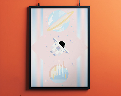 Journey Beyond: Exploring the Serenity of Space art artwork decor design graphic design illustration illustrator poster poster art space vector wall art