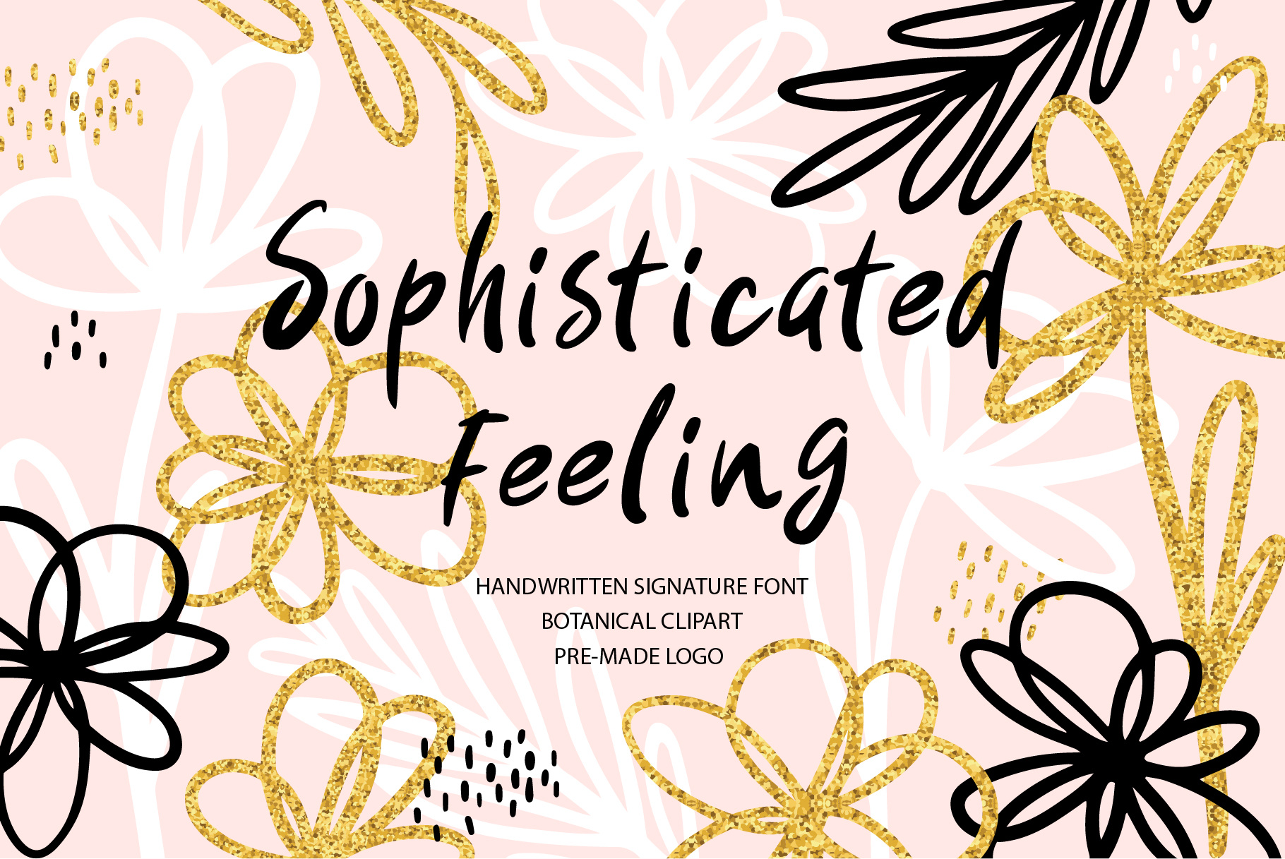Sophisticated feeling font & botanical art branding font graphic design handwritten letter logo skript