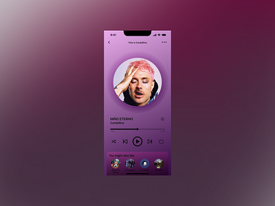 Music Player 🪩 009 #DailyUI animation branding graphic design music musicplayer player spotify ui youtube youtubemusic