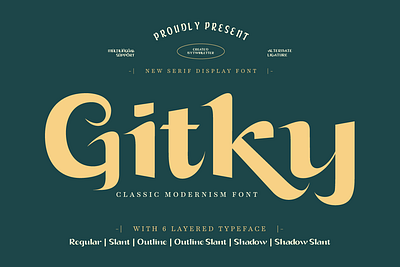 Gitky - Display Font design header lettering san serif script stylish trendy typeface