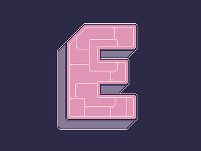 Pixel Typography | E sci fi
