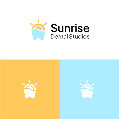 A logo concept that combines sunrise and teeth. adobe illutrator dental logo graphic design logo logo design sunrise logo teeth logo