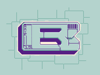 Pixel Typography | B sci fi title design
