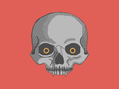 Pixel Skull 8bit dark dithering fantasy illustration pixel pixel art pixelated scary skull