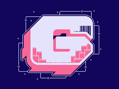 Pixel Typography | G esports sci fi title design