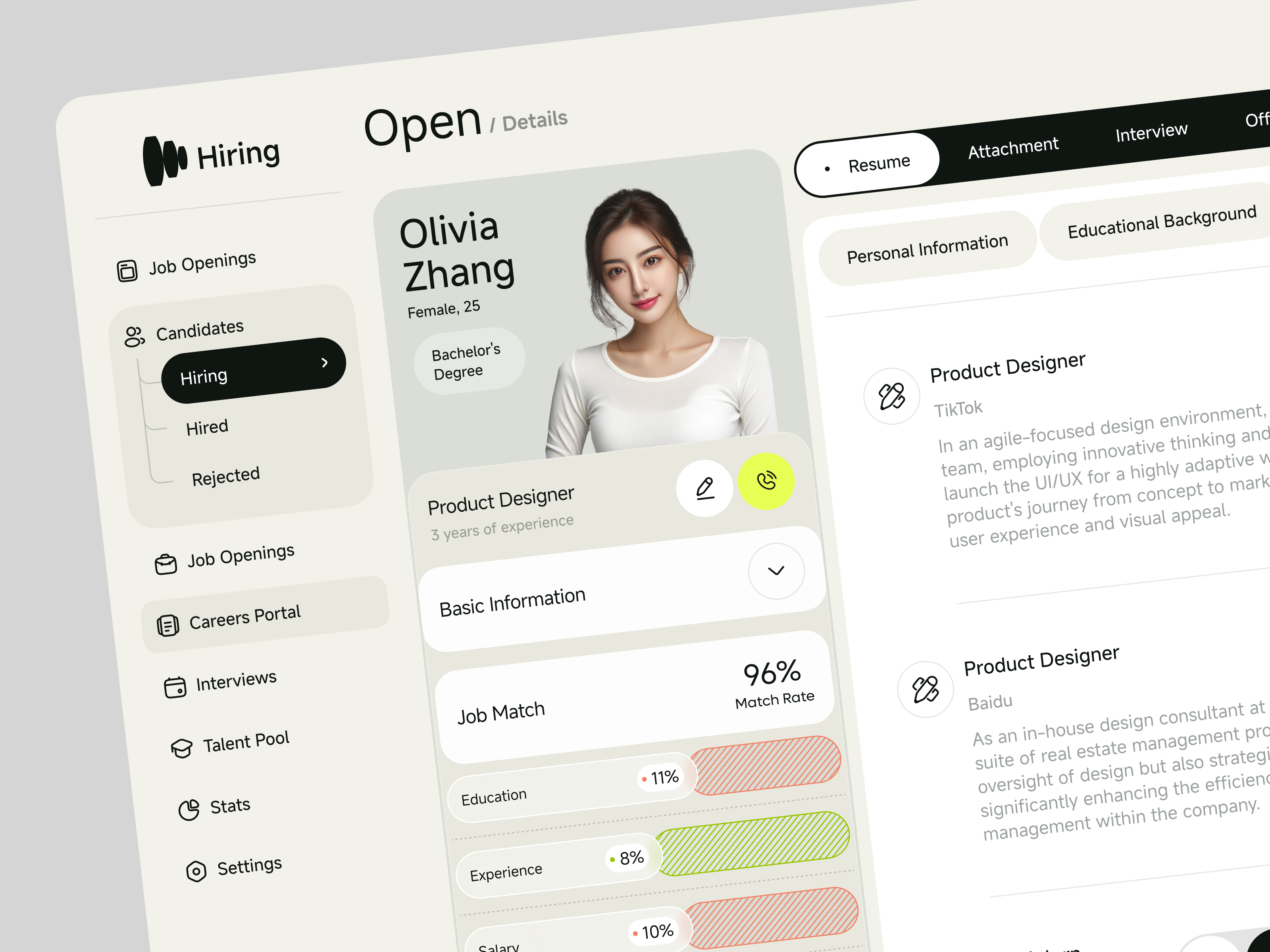Example of HR SaaS Dashboard