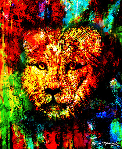 Broderie de lion