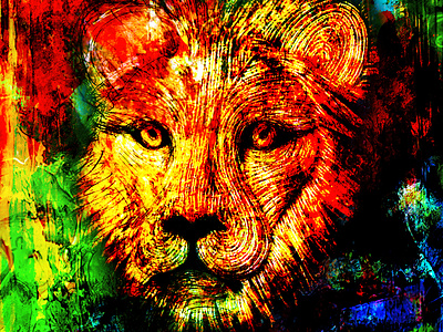 Broderie de lion