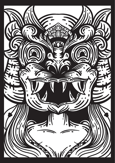 Girl Wear Demon Samurai Mask Illustration Art design digitalmedia doodle graphic design illustration illustrator portofolio