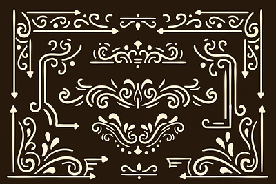 Elegant Vintage Floral Ornaments Illustration Vector Set decoration design digitalmedia graphic design illustration illustrator ornament portofolio