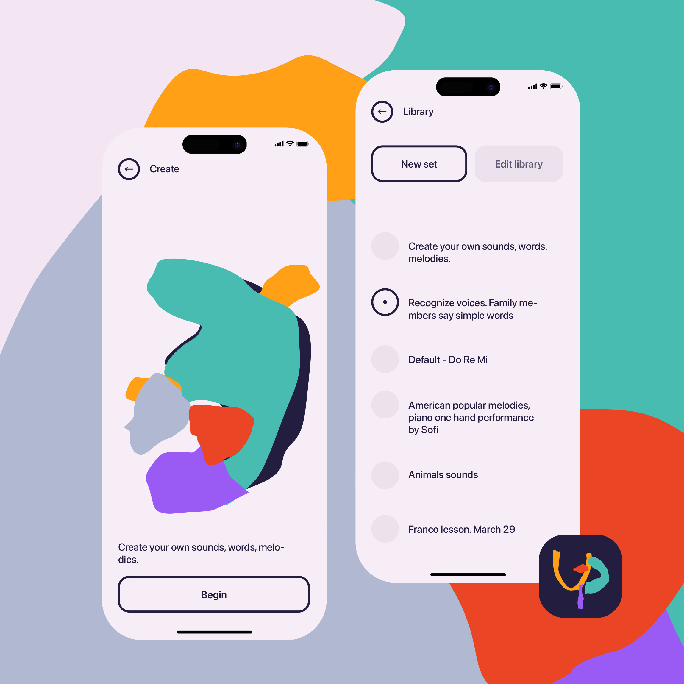 Create and Library. Up Syndrome mobile