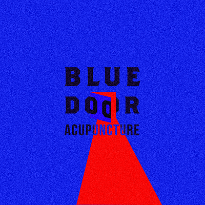 Blue Door Acupuncture Poster abstract door blue blue door cobalt door illustration indigo logo read and blue red light square logo