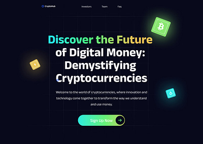 Hero Page Crypto bitcoin conceptdesign crypto future heropage money ui ux web