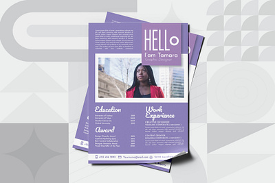 Minimalist Colorful Resume Design vitae