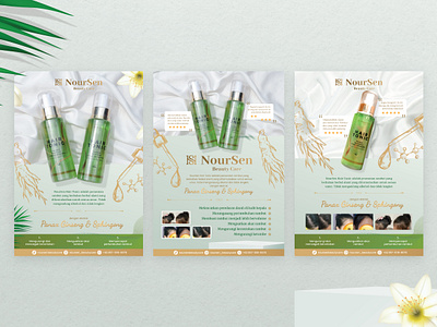 NourSen Beauty Care Poster beauty care cosmetic design graphic design hair tonic layout poster skin care