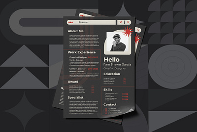 Modern Urban Resume Design curriculum graphic design