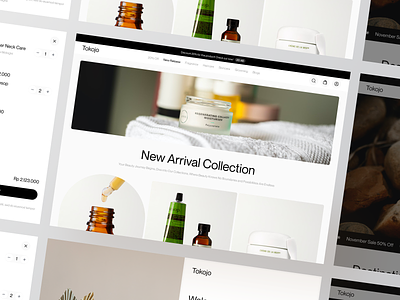 Ecommerce - Cart and Collection Pages cart collection cosmetics design ecommerce interface login marketplace online shop online store shopping sign in skin care store ui ux web web design website website design