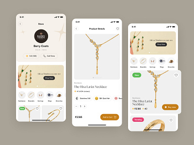 eCommerce - Store listing and detail add to cart app banner category concept design detail ecommerce ios jewellery listing mobile shopping store ui