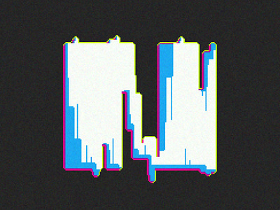 Pixel Typography | N glitch sci fi title design vaporwave
