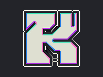 Pixel Typography | K sci fi title design