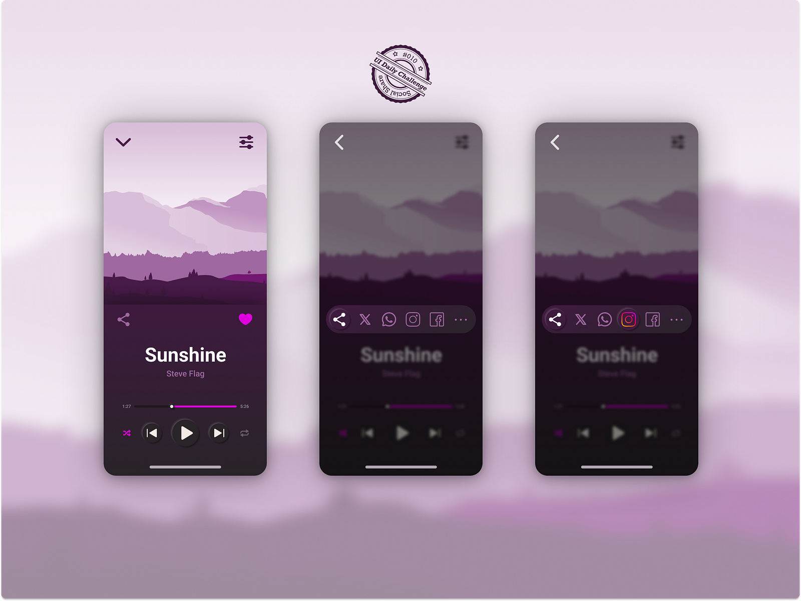 Social Share - UX/UI Design by Robin Drapeau on Dribbble