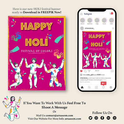 Holi Banner Design branding design graphic design illustration logo typography vector