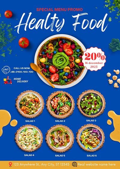 special menu promo design designer facebook ads fiverr seller food menu healty food instagram ads menu card resaurant menu salad social media ads