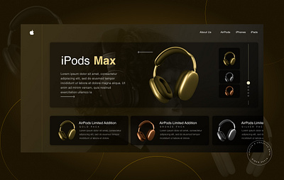 Apple AirPods Max in Gold, Silver, and Bronze Editions - Website 3d animation branding graphic design logo motion graphics ui