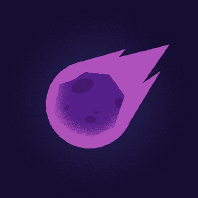 Comet after effects animation bold clean comet design falling graphic design icon illustrator logo mograph motion graphics purple space symbol texture vector