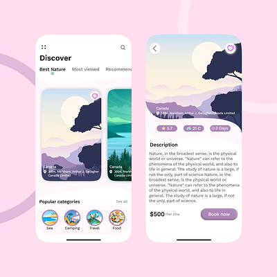 Travel app UI design animation motion graphics ui