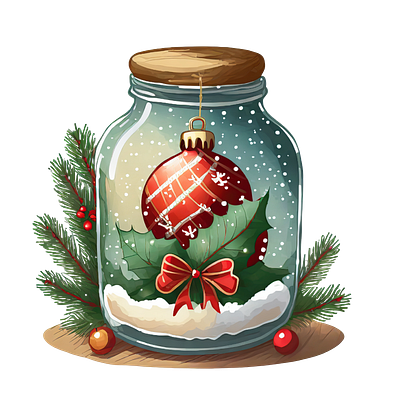 Christmas Mason Jars Clipart