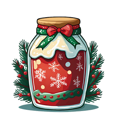 Christmas Mason Jars Clipart