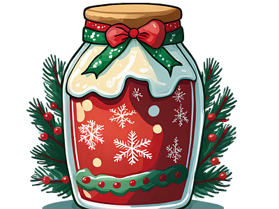 Christmas Mason Jars Clipart